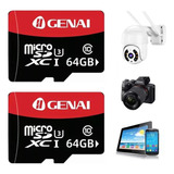 Kit 2 Cartão Memória Micro Genai 64gb Original Câmeras Wi-fi