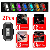 2pzs Estrobo Luces Led Recargable Auto Moto Bici Drones