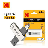 Flash Pen Drive 64gb Metal Dual Kodak Usb 3.2 & Usb Tipo C