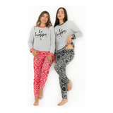 Pijama Mujer Invierno Algodon Con Puño Art 551