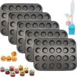 Charola Molde Para Hornear 24 Cupcakes Muffin Reposteria 5pc