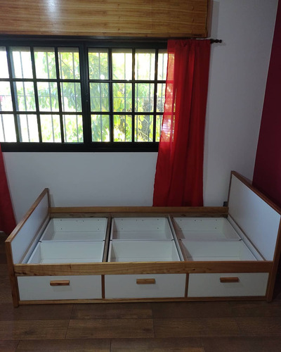 Cama Doble Cajonera Full Capacidad.