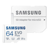 Cartão Memória Samsung 64gb Micro Sd Evo Plus 130mbs E Adapt