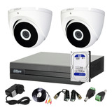 Kit Seguridad Dahua Full Hd 4 Canales+ 2 Domos Metalicos+1tb