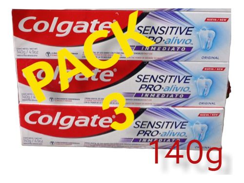 Pack X 3 Pasta Dental Colgate Sensitive Pro-alivio 140g