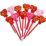 12 Plumas Corazon Lentejuela San Valentin, San Valentín