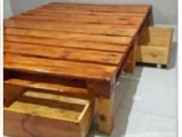 Cama 2 Plz. De Pallets +2 Cajones B/cama C/ruedas 1.90x1.40