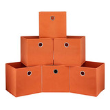 Cajas Almacenamiento Plegables Bkgoo 11x11x11 6 Pack Naranja