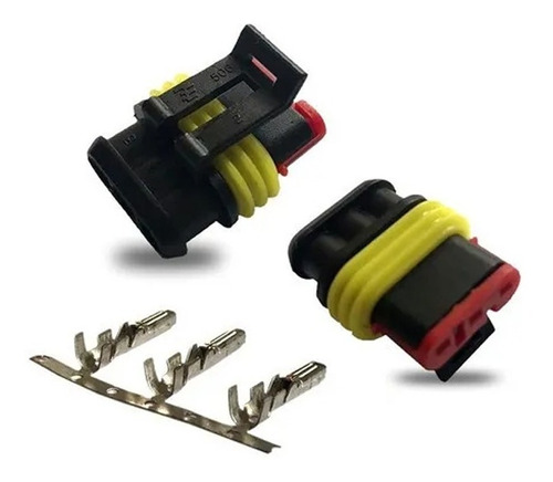 Kit Conector Eletrico Plug 3 Vias Femea Ps10 Fueltech Pandoo