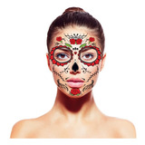 15 Set Tatuajes Para Cara, Día De Muertos, Halloween Disfraz