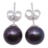 Aretes Pendientes De Perlas Jyx De 8 A 8,5 Mm, Color Negro, 