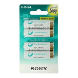 Pilha Recarregável Aa Sony Nh-aa-b4kn 2000mah 1.2v 4 C/4