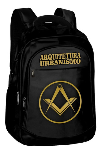 Mochila Arquitetura Urbanismo Bolsa Universitaria Dourado