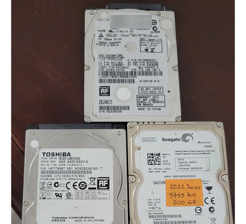 Lote De 3 Disco Duro Hdd 2.5 Interno Seagate De 500 Gb C/u