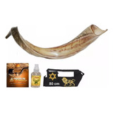 Shofar De Chifre Antílope + Livro + Capa - De Israel # M7