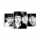 Cuadro Triptico The Beatles Foto Blanco Y Negro Musica Deco