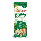 Happy Baby Puffs Cereal Orgánico De Kale Y Espinaca - 6 Pz