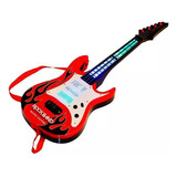 Guitarra Infantil Brinquedo Musical Com Som E Luz