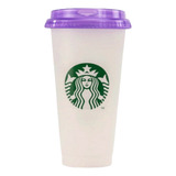 Nuevo! Vaso Starbucks Cambia De Color Violeta Original 710ml