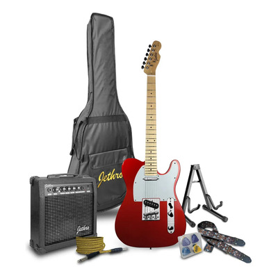 Paquete Guitarra Eléctrica Steelpro Jethro 029-Sk 2023 Para Diestro Baswood Color Rojo Maple Metálico | Meses sin interés