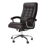 Cadeira De Escritório Presidente Executiva Alta Com Molas Ensacadas Pillow Top 150 Kgs Marrom Cadeiras Inc