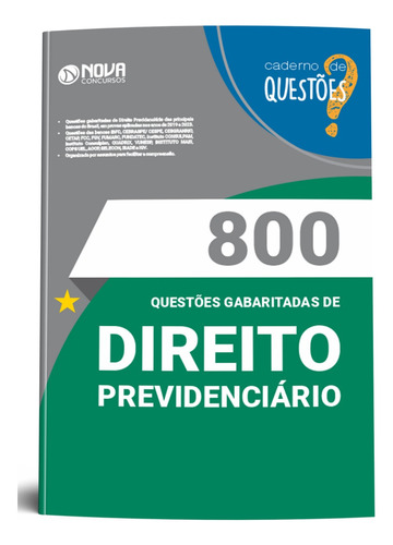 Apostila Concurso Inss - Livro De Questões Gabaritadas De Direito Previdenciário - Editora Nova