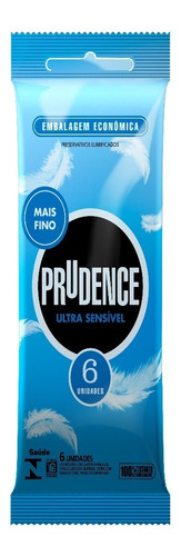 Preservativo Masculino Lubrificado Ultra Sensível Prudence Pacote 6 Unidades Embalagem Econômica