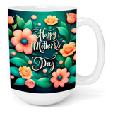 Taza Grande Regalo Dia Madres Happy Mother Day Floral