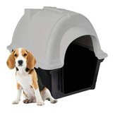 Casinha Para Cães Cachorro Casa Pet N5 Cinza Desmontável
