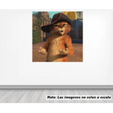 Vinil Sticker Pared 110cmlado Gato Con Botas Shrek Mod 0018