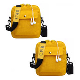 2 Mochilas Bolso De Lona Casual De Moda Mariconera Unisex