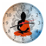 Relógio De Parede Budismo Meditação Buda Com 40 Cm R04