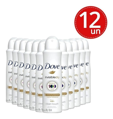 Kit 12 Desodorante Dove Antitranspirante Invisible Dry 150ml