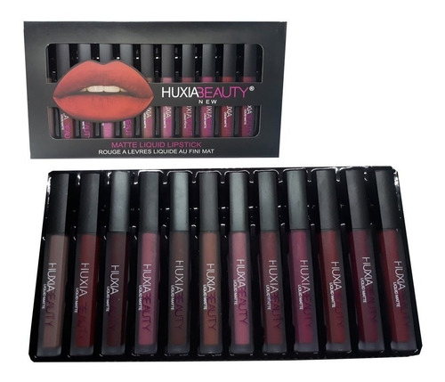 Lipstick Matte, Labiales Huxia Beauty Set De 12 Piezas Full