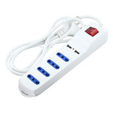 Alargador Electrico 5 Mts 4 Posiciones 2 Usb Blanco