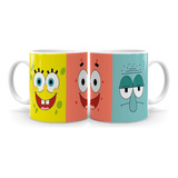 Caneca Bob Esponja Calça Quadrada Patrick Lula Molusco