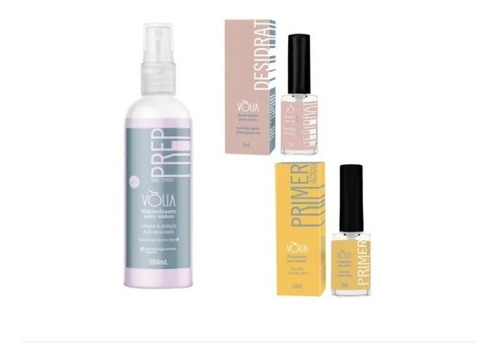 Kit Volia - Primer Ácido + Prep Nail Spray 350ml + Desidrat 