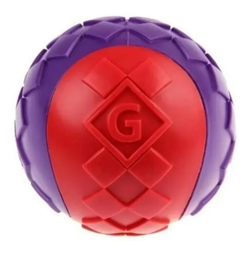 Pelota Premium Juguete P/perros Con Chifle Gigwi Ball S 5cm Color Violeta Y Rojo