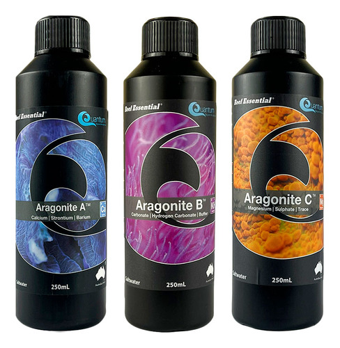 Kit Aquário Marinho Eficaz Quantum Aragonite A + B + C 250ml