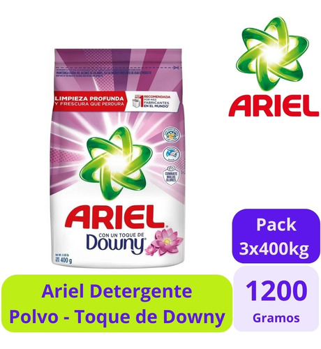 Ariel Downy Detergente En Polvo Para Ropa 3x400g