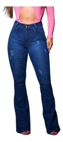 Calça Jeans Feminina Flare Com Elastano Lycra Jeans Feminino