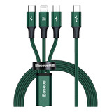 Cable Micro Usb Baseus De 1,5 Metros, 3 En 1, Tipo C, 20 W