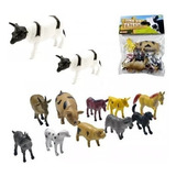 Animais Da Fazenda Boi Vaca Cavalo Cabrito Bode Porco 14 Cm