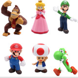 Mario Bros 6 Personajes De Colección Set Regalo Niños 