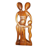 Familia De Madera 4 Integrantes 30cm