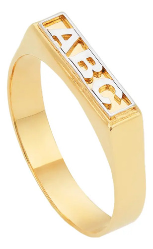 Anel Ouro 18k 750 Formatura Infantil Modelo Abc