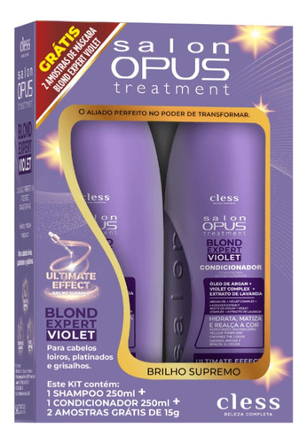 Kit Cless Salon Opus Blond Expert Violet Matizador 500ml