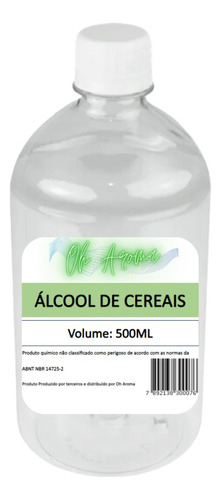 Álcool Hidratado Cereais 500ml Com Certificado Puro