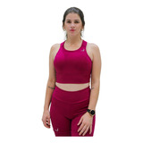 Combo Feminino Academia Corrida Detalhes Refletivos Malbec