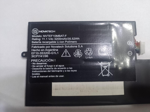 Bateria De Litio Novatech Para Netbook Noblex Nt1015e.